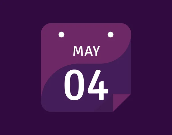 Μάιος Μάιος Εικονίδιο Single Day Ημερολόγιο Διάνυσμα Εικονογράφηση — Διανυσματικό Αρχείο