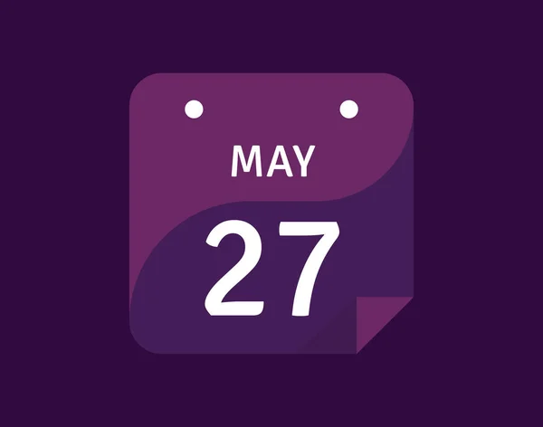 5月27日アイコン1日カレンダーベクトルイラスト — ストックベクタ