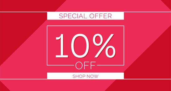 10% off special offer banner, 10% off simple banner design