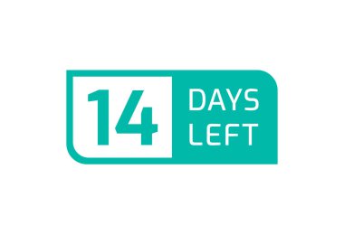 Beyaz arka planda 14 Gün Kaldı, Geriye 14 Gün Kala