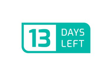 Beyaz arka planda 13 Gün Kaldı, Geriye 13 Gün Kaldı