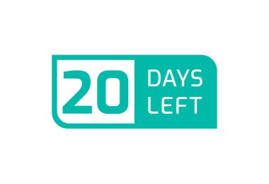 Beyaz arka planda 20 Gün Kaldı, Geriye 20 Gün Kala