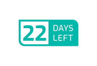Beyaz arka planda 22 Gün Kaldı, Geriye Kalan 22 Gün