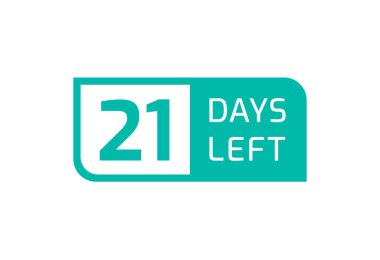 Beyaz arka planda 21 Gün Kaldı, Geriye 21 Gün Kala