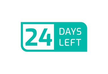 Beyaz arkaplanda 24 Gün Kaldı, Geriye Kalan 24 Gün