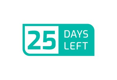 Beyaz arka planda 25 Gün Kaldı, Geriye 25 Gün Kala