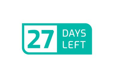 Beyaz arkaplanda 27 Gün Kaldı, Geriye Kalan 27 Gün