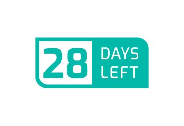 Beyaz arka planda 28 Gün Kaldı, Geriye 28 Gün Kaldı