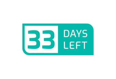 Beyaz arka planda 33 Gün Kaldı, 33 Gün Kaldı