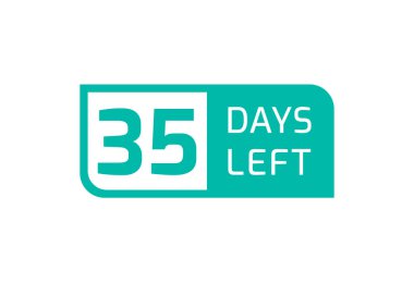 Beyaz arka planda 35 Gün Kaldı, Geriye 35 Gün Kaldı