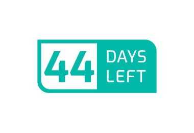 Beyaz arka planda 44 Gün Kaldı, Geriye 44 Gün Kaldı