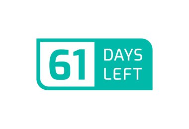 Beyaz arkaplanda 61 Gün Kaldı, 61 Gün Kaldı