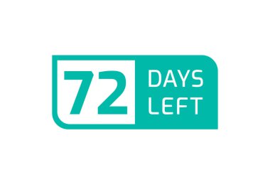 Beyaz arka planda 72 Gün Kaldı, 72 Gün Kaldı