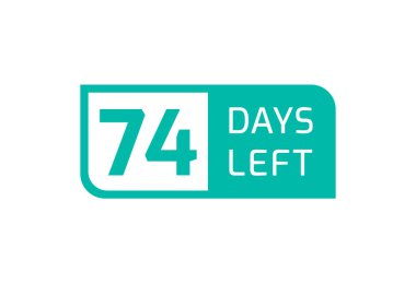 Beyaz arka planda 74 Gün Kaldı, Geriye 74 Gün Kaldı