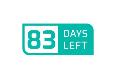 Beyaz arkaplanda 83 Gün Kaldı. 83 Gün Kaldı.