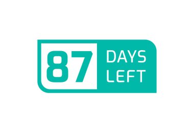 Beyaz arka planda 87 Gün Kaldı, Geriye 87 Gün Kaldı