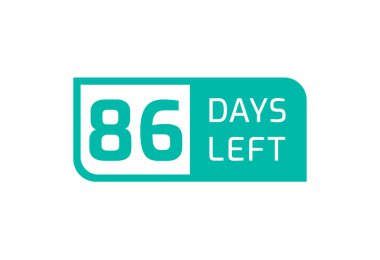 Beyaz arkaplanda 86 Gün Solunda, Geriye 86 Gün Kala