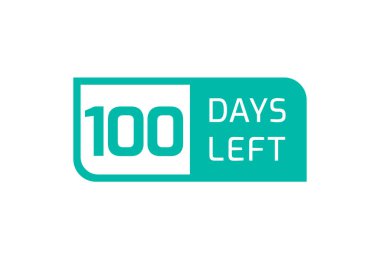 Beyaz arka planda 100 Gün Kaldı, 100 Gün Kaldı