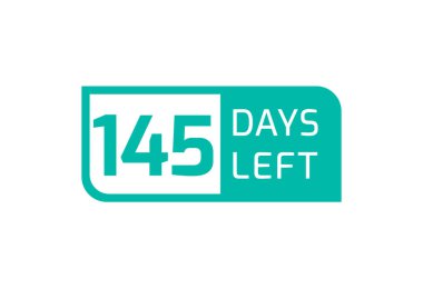 Beyaz arka planda 145 Gün Sol Pankart, 145 Gün Kaldı