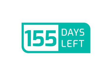 Beyaz arkaplanda 155 Gün Kaldı, Geriye Kalan 155 Gün