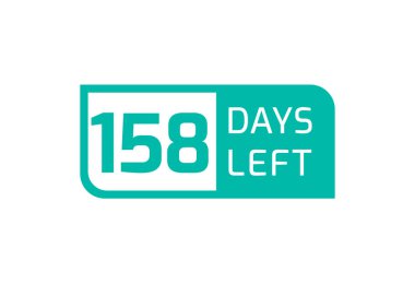 Beyaz arkaplanda 158 Gün Kala 158 Gün