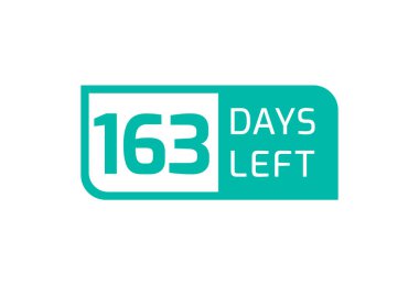 Beyaz arkaplanda 163 Gün Kala 163 Gün