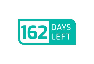 Beyaz arkaplanda 162 Gün Kala 162 Gün