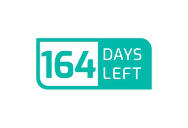 Beyaz arkaplanda 164 Gün Kala 164 Gün