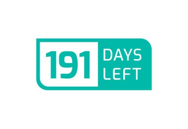 Beyaz arkaplanda 191 Gün Kaldı, Geriye 191 Gün Kala