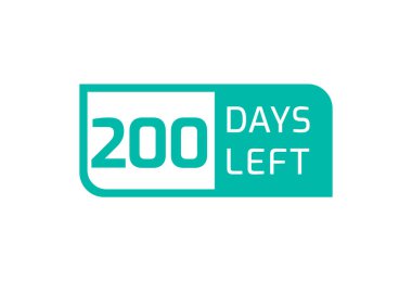 Beyaz arka planda 200 Gün Kaldı, Geriye 200 Gün Kala