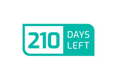 Beyaz arka planda 210 Gün Kaldı, Geriye 210 Gün Kala