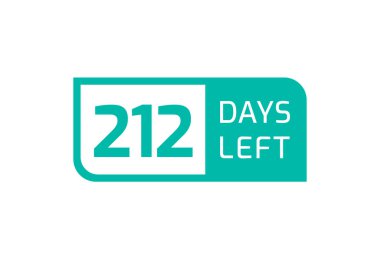 Beyaz arkaplanda 212 Gün Kaldı, Geriye Kalan 212 Gün