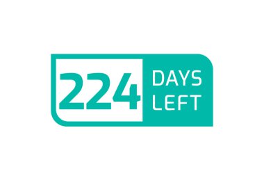 Beyaz arkaplanda 224 Gün Kaldı, Geriye Kalan 224 Gün