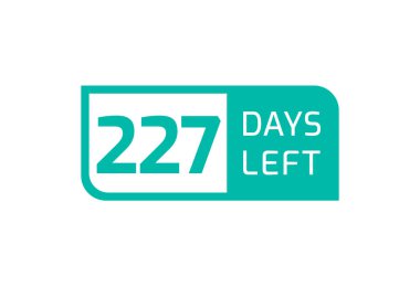 Beyaz arka planda 227 Gün Kaldı, Geriye 227 Gün Kaldı