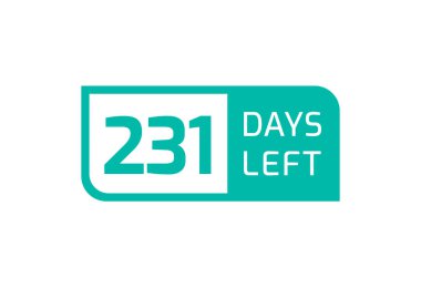 Beyaz arkaplanda 231 gün kaldı, Geriye 231 gün kaldı