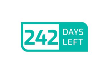 Beyaz arka planda 242 gün kaldı. Geriye 242 gün kaldı.