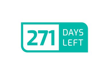 Beyaz arka planda 271 gün kaldı. Geriye 271 gün kaldı.