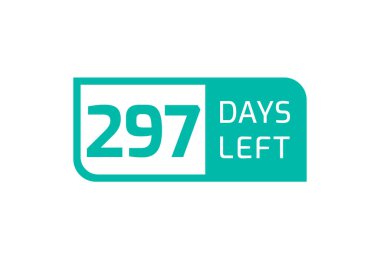 Beyaz arkaplanda 297 gün kaldı, Geriye 297 gün kaldı.