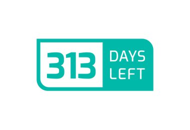 Beyaz arkaplanda 313 Gün Kaldı, Geriye 313 Gün Kala