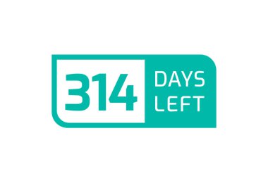 Beyaz arkaplanda 314 Gün Kaldı, Geriye 314 Gün Kala