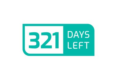 Beyaz arkaplanda 321 Gün Kaldı, Geriye 321 Gün Kala