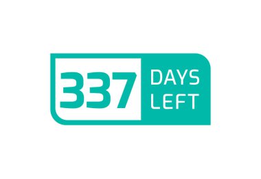 Beyaz arkaplanda 337 Gün Sol Pankart, Geriye 337 Gün Kala