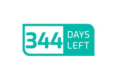 Beyaz arka planda 344 Gün Solda, Geriye 344 Gün Kala