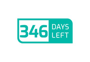 Beyaz arkaplanda 346 Gün Solda, Geriye 346 Gün Kala