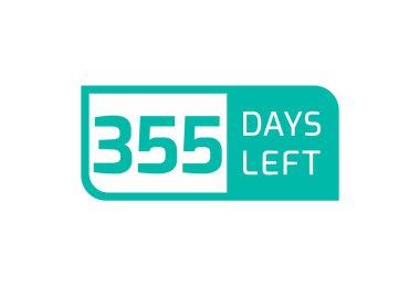 Beyaz arkaplanda 355 Gün Solunda, Geriye 355 Gün Kala