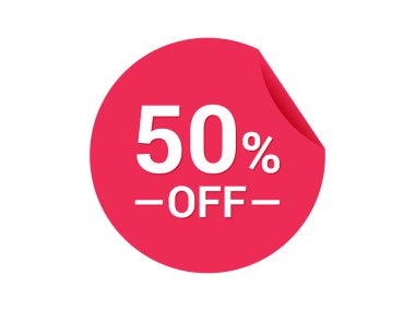 % 50 indirimli satış,% 50 indirimli indirim etiketi, reklam alışverişi.