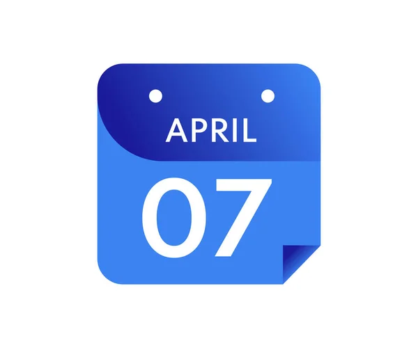 April Einheitstag Kalender Isoliert Auf Weißem Hintergrund — Stockvektor