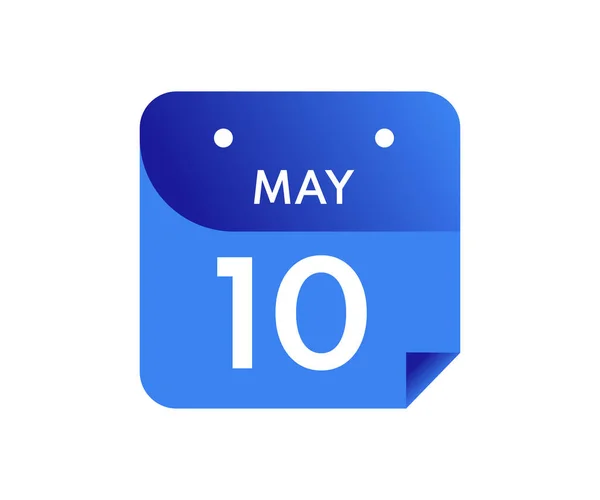 Mai Einheitstag Kalender Isoliert Auf Weißem Hintergrund — Stockvektor