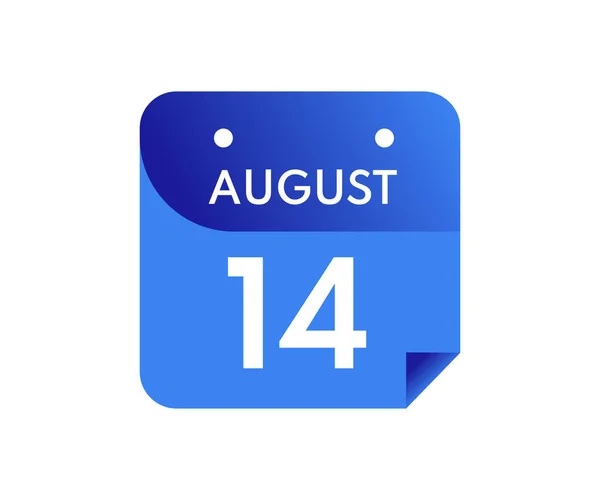 Αύγουστος Ενιαία Ημέρα Στο Ημερολόγιο Απομονώνονται Λευκό Φόντο — Διανυσματικό Αρχείο