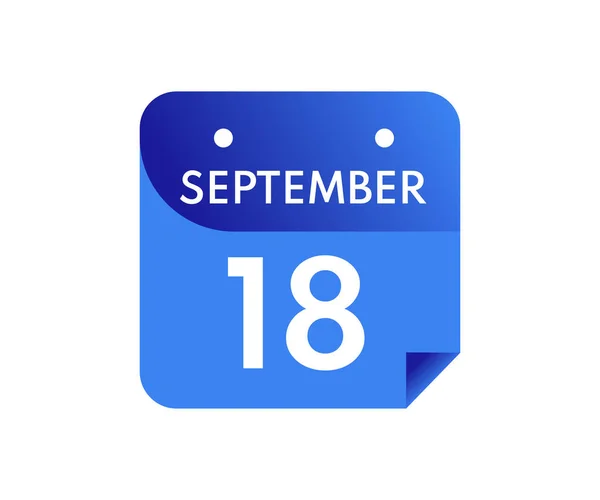 September Single Day Kalender Isolerad Vit Bakgrund — Stock vektor